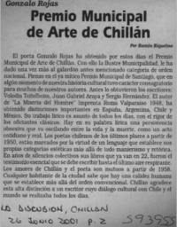 Premio Municipal de Arte de Chillán  [artículo] Ramón Riquelme