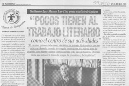 "Pocos tienen al trabajo literario como el centro de sus actividades"  [artículo] Patricio Riveros Olavarría