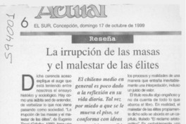 La irrupción de las masas y el malestar de las élites  [artículo] Luis Alberto Maira