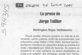 La prosa de Jorge Teillier  [artículo] Wellington Rojas Valdebenito