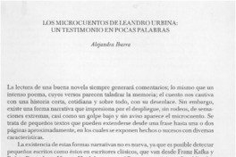 Los microcuentos de Leandro Urbina, un testimonio en pocas palabras  [artículo] Alejandra Ibarra