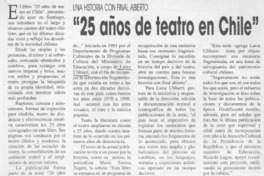 "25 años de teatro en Chile"  [artículo]