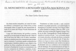 El monumento a Benjamín Vicuña Mackenna en Arica  [artículo] Juan Carlos García