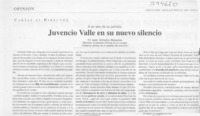 Juvencio Valle en su nuevo silencio  [artículo] Juan Antonio Massone