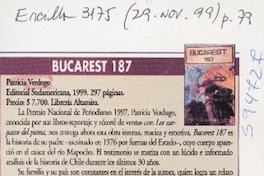 Bucarest 187  [artículo] Gloria Guerra