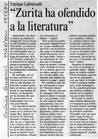 "Zurita ha ofendido a la literatura"  [artículo]
