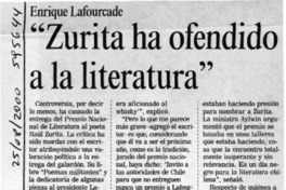 "Zurita ha ofendido a la literatura"  [artículo]