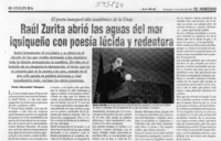 Raúl Zurita abrió las aguas del mar iquiqueño con poesía lúcida y redentora