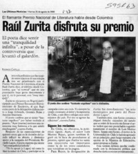 Raúl Zurita disfruta su premio