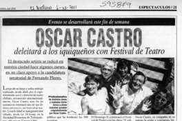 Oscar Castro deleitará a los iquiqueños con Festival de Teatro  [artículo]