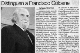 Distinguen a Francisco Coloane  [artículo]