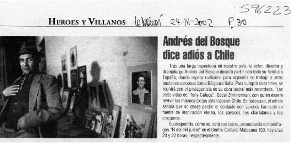 Andrés del Bosque dice adiós a Chile  [artículo]