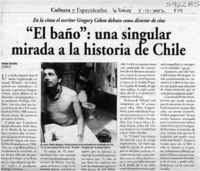 "El baño", una singular mirada a la historia de Chile  [artículo] Andrea González