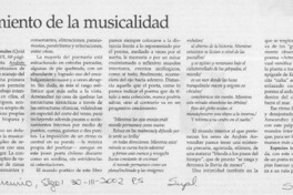 Afinamiento de la musicalidad  [artículo] Cristóbal Solari