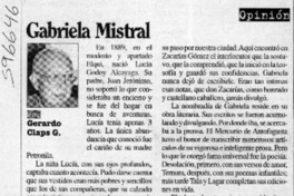 Gabriela Mistral  [artículo] Gerardo Claps G.