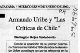 Armando Uribe y "Las críticas de Chile"