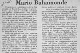 Mario Bahamonde  [artículo] Mario Cortés Flores.
