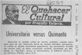 Universitaria versus Quimantú  [artículo] Ernesto Eslava.