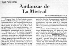 Andanzas de La Mistral  [artículo] Marino Muñoz Lagos.