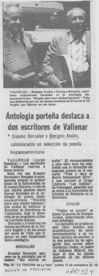 Antología porteña destaca a dos escritoes de Vallenar.