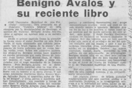 Benigno Avalos y su reciente libro.