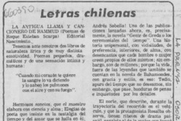 Letras chilenas.