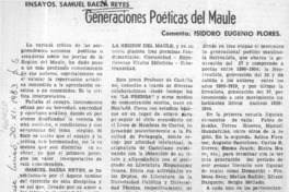 Generaciones poéticas del Maule : [comentario] [artículo] Isidoro Eugenio Flores.