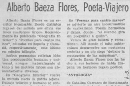 Alberto Baeza Flores, poeta-viajero.