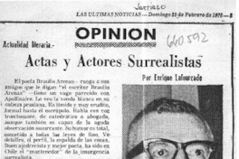 Actas y actores surrealistas  [artículo] Enrique Lafourcade.