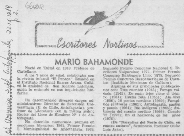 Mario Bahomonde.