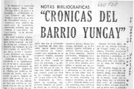 Crónicas Barrio Yungay"  [artículo] Gonzalo Orrego.