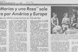 "Tres Marías y una Rosa" sale en gira por América y Europa.