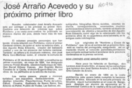 José Arraño Acevedo y su próximo primer libro.  [artículo]