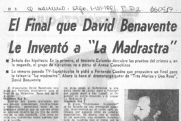 El Final que David Benavente le inventó a "La madrastra".  [artículo]