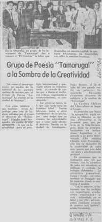 Grupo de poesía "Tamarugal" a la sombra de la creatividad.