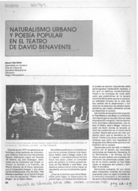 Naturalismo urbano y poesía popular en el teatro de David Benavente