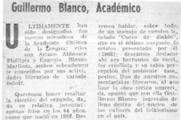 Guillermo Blanco, académico  [artículo] Alberto Arraño, S.J.