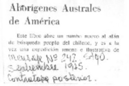 Aborígenes australes de América.  [artículo]
