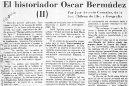 El Historiador Oscar Bermúdez (II parte)  [artículo] José Antonio González