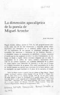 La dimensión apocalíptica de la poesía de Miguel Arteche