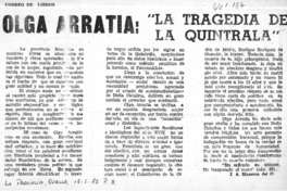 Olga Arratia: "La tragedia de La Quintrala"  [artículo] J. A. Massone del C.