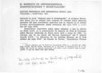 El barroco en hispanoamérica, manifestaciones y significación  [artículo] Isabel Cruz Ovalle.