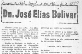 Dn. José Elías Bolívar.  [artículo]