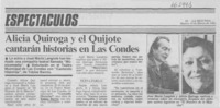 Alicia Quiroga y el Quijote cantarán historias en Las Condes.