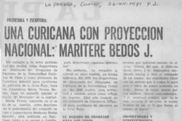 Una Curicana con proyección nacional, Maritere Bedós J.