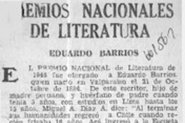 Premios Nacionales de Literatura.