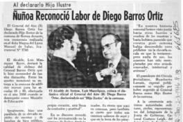 Ñuñoa reconoció labor de Diego Barros Ortiz.  [artículo]