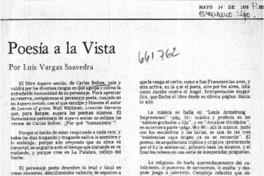 Poesía a la vista  [artículo] Luis Vargas Saavedra.