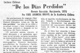 De los días perdidos"  [artículo] Fidel Araneda Bravo.
