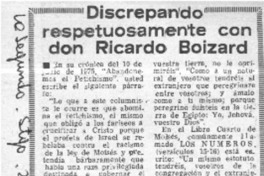 Discrepando respetuaosamente con don Ricardo Boizard  [artículo] Jaime Reitich Chamúdez.